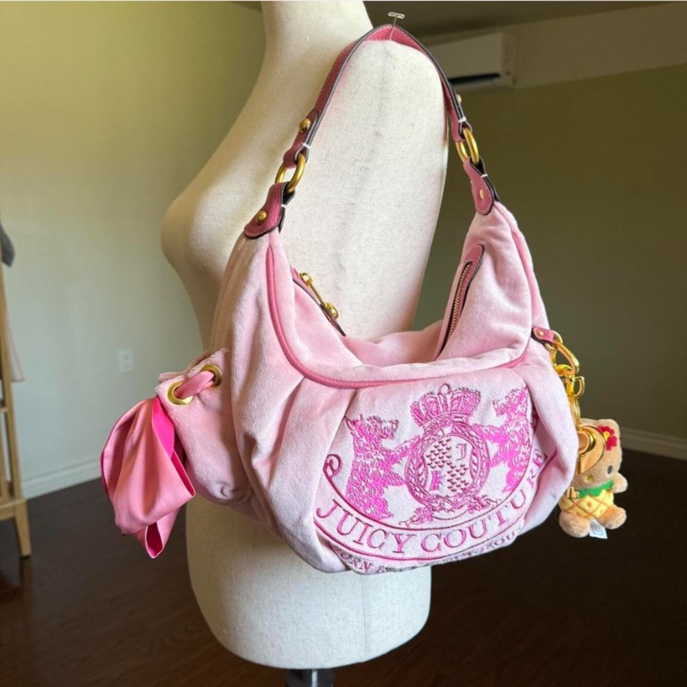 Juicy Couture Light Pink Hobo Bag with Emblem